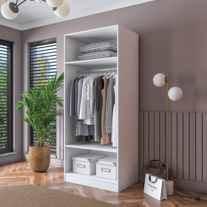 Hanah Home Armario Blanco con Estanterías